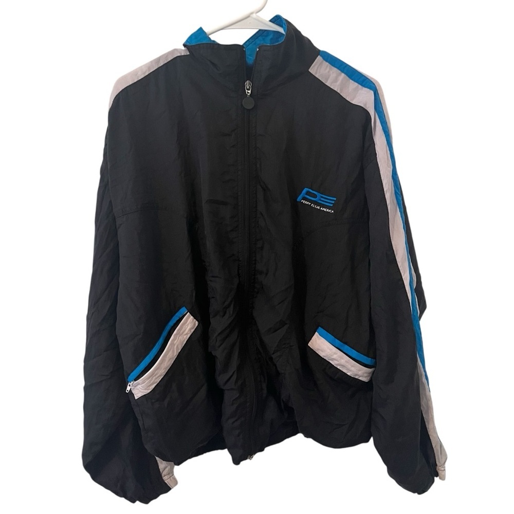 Vintage Perry Ellis America Windbreaker Nylon Zip Jacket Lined Retro Y2K Medium